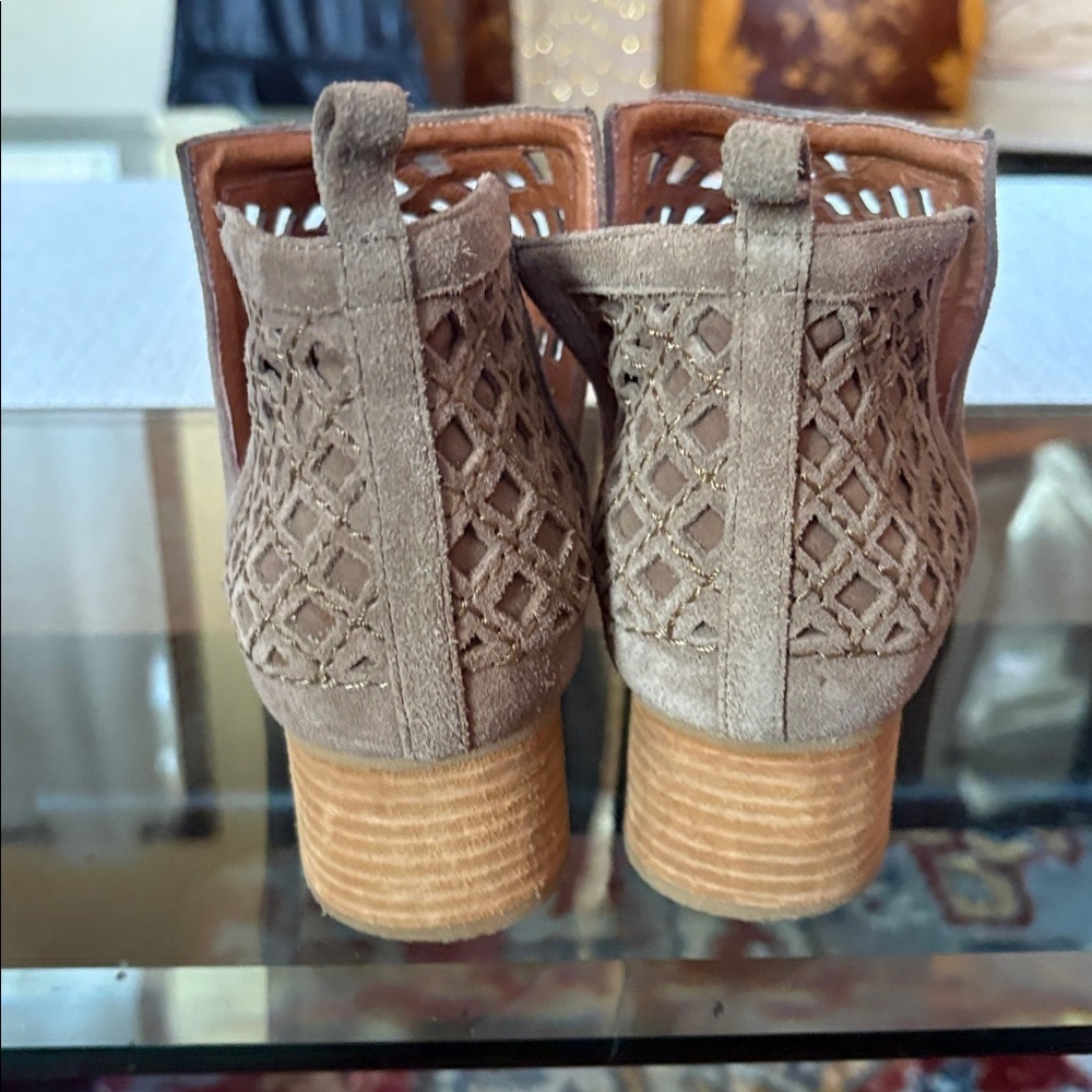 Jeffrey Campbell Taupe Cutout Ankle Boots - Picture 3 of 9